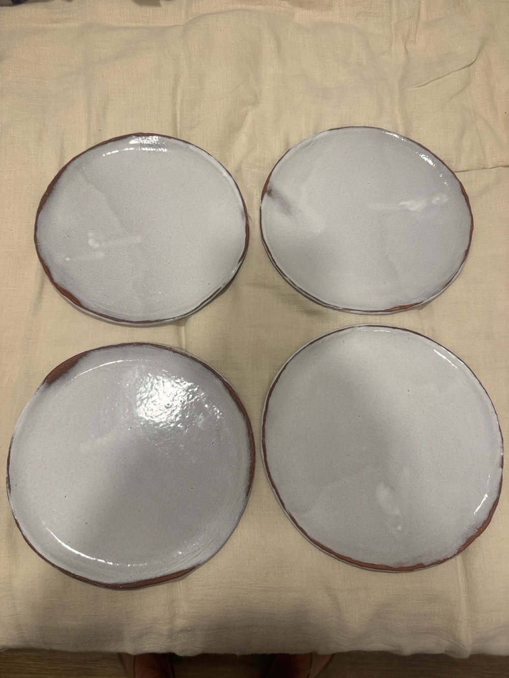 Set of (4) Artisan Plates. Amazing Salad Plates
